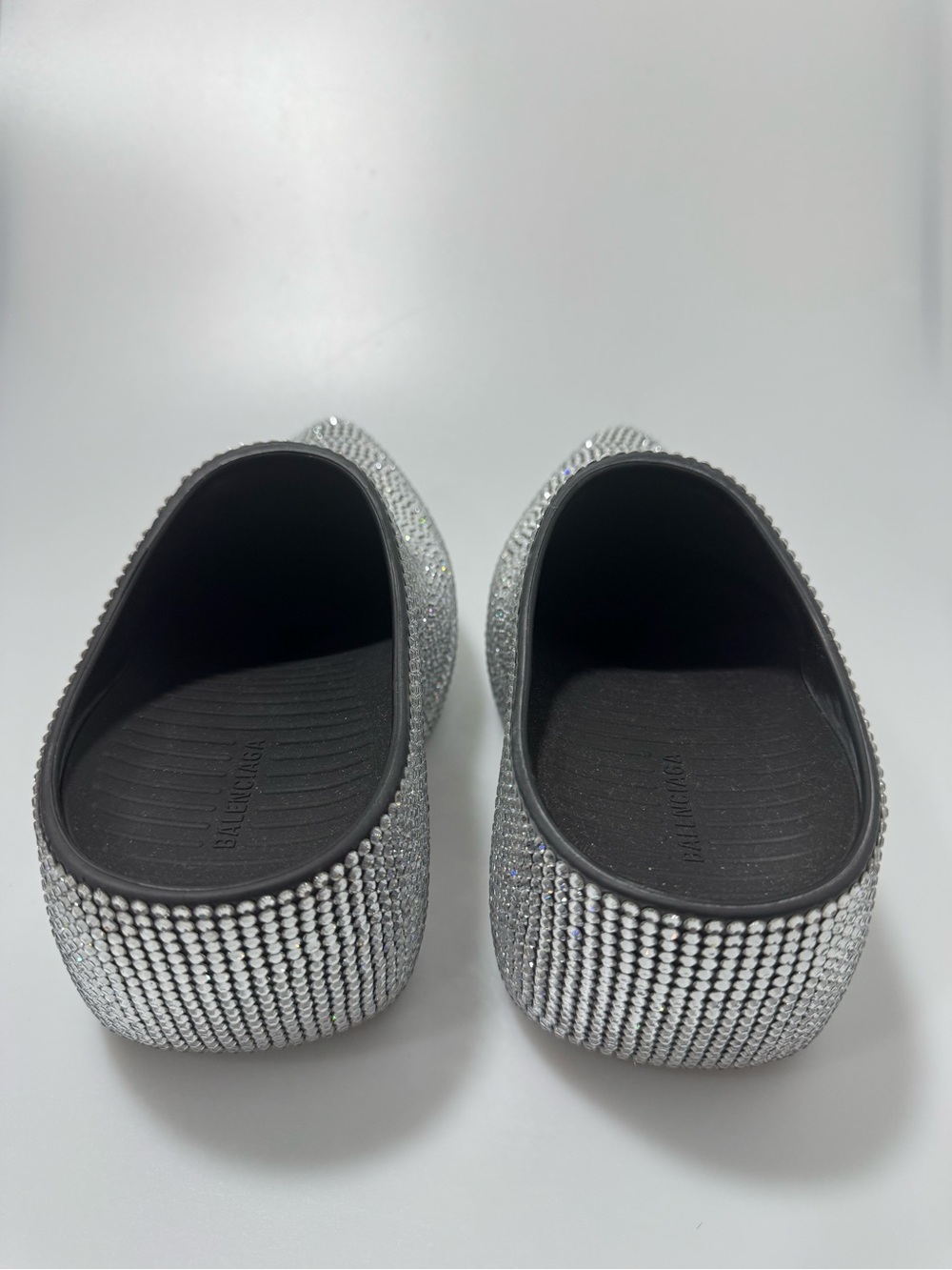 Balenciaga Technoclog Embellished Rubber Clogs Silver Women’s EU 39/US 9 - Picture 3 of 9
